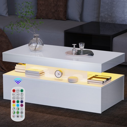 Couchtisch hochglanz rgb led - hochglanz,