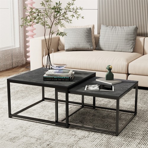 2pcs couchtisch marmor - 2pcs,