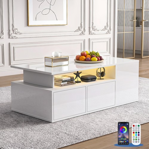 Couchtisch mit led beleuchtung - couchtisch,